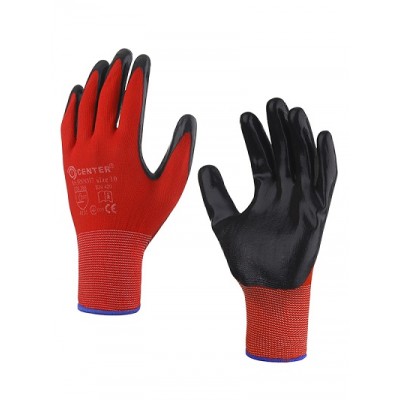 Нейлонові рукавички з неповним нітриловим покриттям HNN337 CENTER